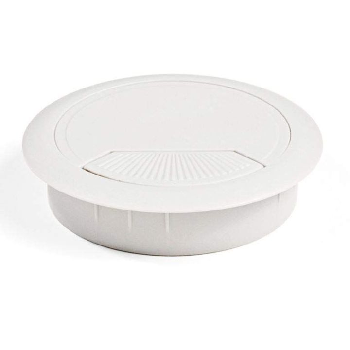 2 PCS Computer Desk Table Cable Hole Cover PVC Ware Cap White