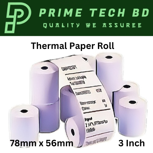 Thermal POS Paper Roll, 78mm x 56mm, (3 Inch), 10 PCS - Ideal for Billing and Customer Receipts in Supermarkets