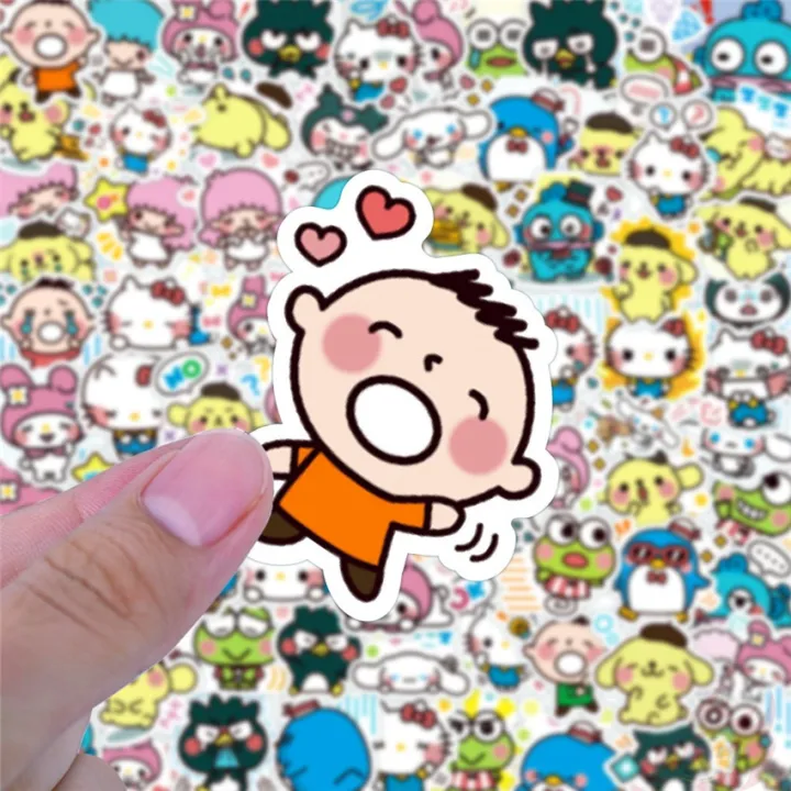 80Pcs/Set%20%E2%9D%89%20Sanrio%20Family%20Series%2001%20Funny%20Emoji%20Mini%20Stickers%20%E2%9D%89%20DIY%20Fashion%20Mixed%20Waterproof%20Doodle%20Decals%20Stickers%20-%20Image%204