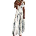 Formal Dress Floral Print Lace Summer Loose-fitting A-Line Maxi Dress for Banquet.