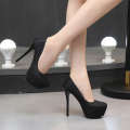 Autumn Round Headed Waterproof Platform Women's Shoes Super Hentian High Thin Heels Gold Pink Shining Sexy 913-63.