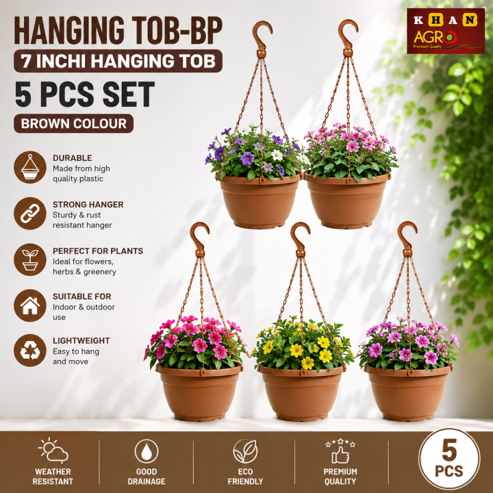 Hanging Tob-Bp 7 Inchi Hanging Tob 5 pcs Brown Colour
