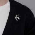 Brooch men's high-end suit corsage 2024 new trendy brand elk metal badge simple style pin accessories.