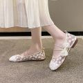 Loafers Mesh Yarn 2022 New Summer Hollow Breathable Shoes Fashion Casual Lace-up Bow Ladies Flat Shoes. 