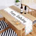 Black Gold Birthday Table Runner Table Cover Happy Birthday Party Decorations For Kids Adults Home 1st Bithday Table Decor.
