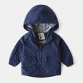 New Retail Children Coat 2021 Autumn Baby Boys Solid Zipper Hooded Coat Kids Outwear Infant Baby Hardshell Jacket.