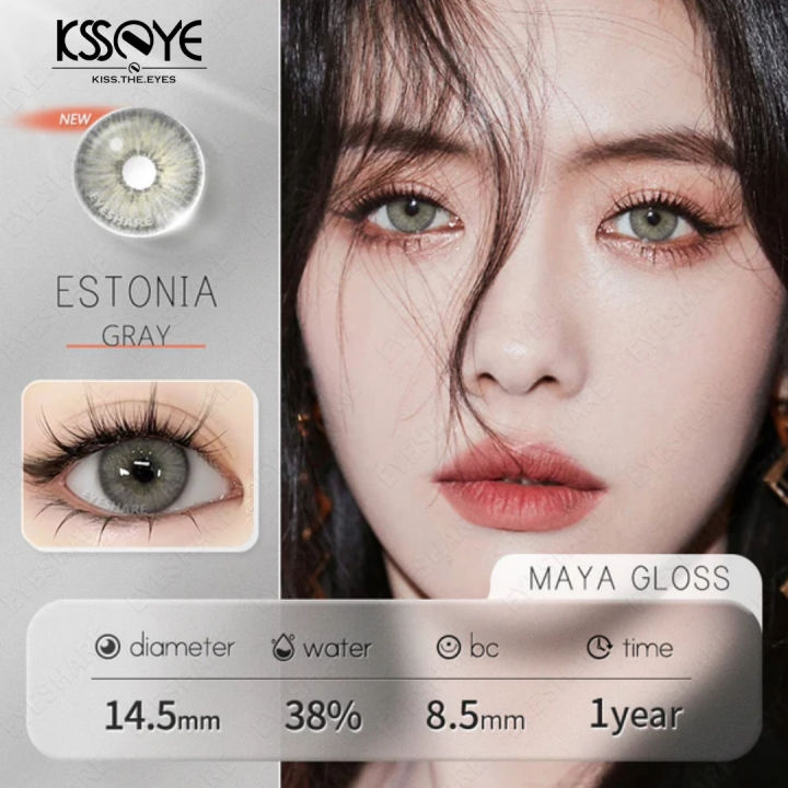 New Estonia Gray Color Contact Lens With Regular Kit Box For Men and Women. 1 Pair Ksseye/Eyeshare Color Contact Lens For Eye Makeup and Cosmetics.Estonia Series. #estonia