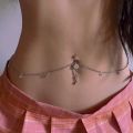 Women Rhinestone Dangle Belly Button Chain Navel Piercing Ring Body Jewelry Waist Chain Button Summer Beach Jewelry. 
