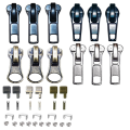 Zipper Repair Kit 5 Slider with Slider Metal Zipper Fixing Box Zipper Puller Clothing Zipper Puller with Lock Easy Install.