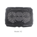 X2 Two Fans USB Laptop Cooling Pad Big Metal Mesh Surface With Two Silent Fans Diameter of 14 cm with Blue LED Lights Gaming Gamer..