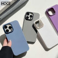 HOCE Luxury Matte Phone Cases For iPhone 15 14 13 Pro Max With Plating Camera Bumper Protect Case For 14 Pure Color Dustproof Net Cover.