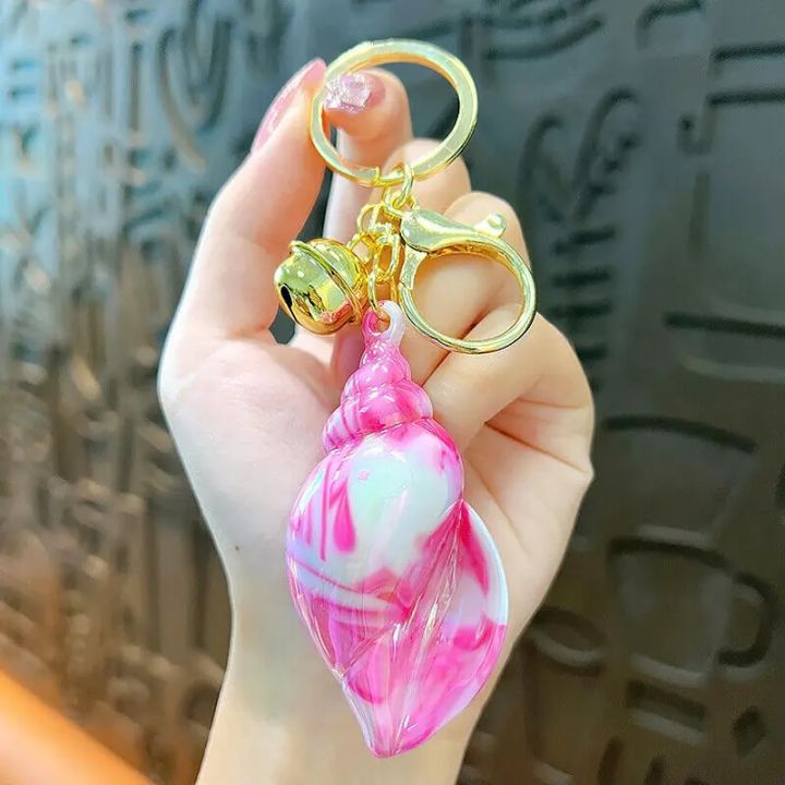 Colorful%20Acrylic%20Shell%20Conch%20Keyring%20Creative%20School%20Bag%20Backpack%20Pendants%20Cartoon%20Car%20Key%20Accessories%20Key%20Ring%20For%20Women%20-%20Image%207
