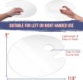 Clear Oval-Shaped Acrylic Painting Palette Transparent Plastic Artist Paint Color Mixing Trays - Non-Stick, Easy Clean, Mix Acrylic, Oil.
