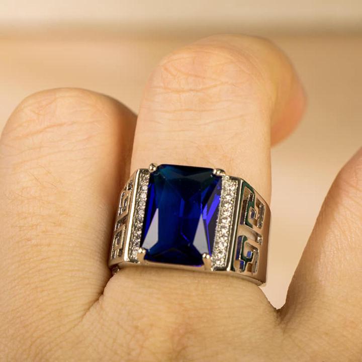 royal blue sapphire gemstone ring for men ring by Top 10 Mart