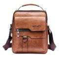 Vintage PU Men Handbag Leather Crossbody Bags Mens Multi-pocket Men Shoulder Bag Zipper Solid Waterproof for Travel Business. 