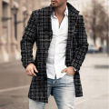 2023 Woolen Printed Casual Coat Men's Jacket Woolen Coat New.