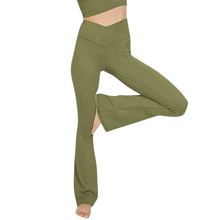 Women%20Crossover%20Split%20Pants%20Bootcut%20Yoga%20Pants%20High%20Waisted%20Full%20Length%20Flare%20Workout%20Pants%20Bootleg%20Leggings%20With%20Pockets%20-%20Image%202