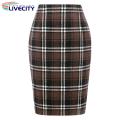 Autumn Skirt Plaid Print Thick Women Spring Skirt.