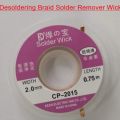 Solder Remover WICK Desoldering Braid Wick Width 2mm Length 0.75m Electronics BGA SMD Components Repair Desoldering Wick Braided Copper Remover. 