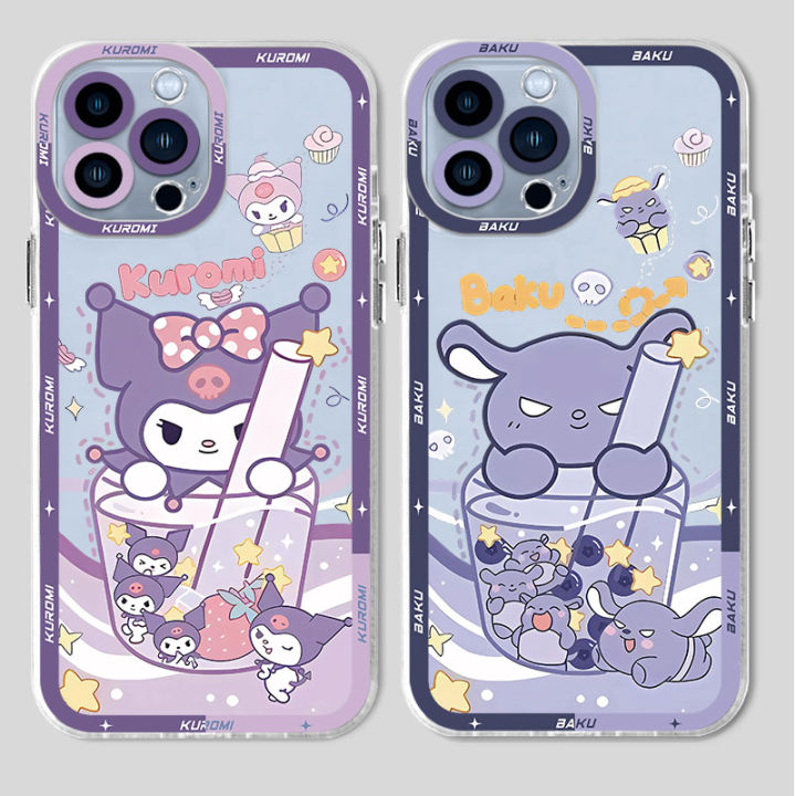 Case%20for%20iPhone%207%208%20SE%2011%20Pro%2013%20Mini%2015%20Pro%2014%20Pro%20Max%2012%20XS%20Max%20XR%20Cute%20Kuromi%20Cinnamoroll%20Transparent%20Soft%20Cover%20Coque%20TPU%20-%20Image%202