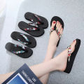 Fashion Lady Slippers Shoes Retro Womens Summer Flip Flops Casual Slippers Flat Sandals Beach Open Toe Flat Slippers for Women.