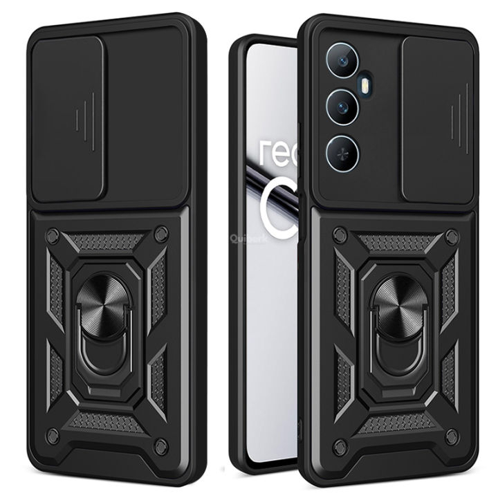 Quiberk%20for%20Realme%20C65%204G%20Phone%20Case%20Slide%20Camera%20Cover%20Magnetic%20Kickstand%20Hard%20Shockproof%20Armor%20Back%20Casing%20black%20Phone%20Case%20-%20Image%204