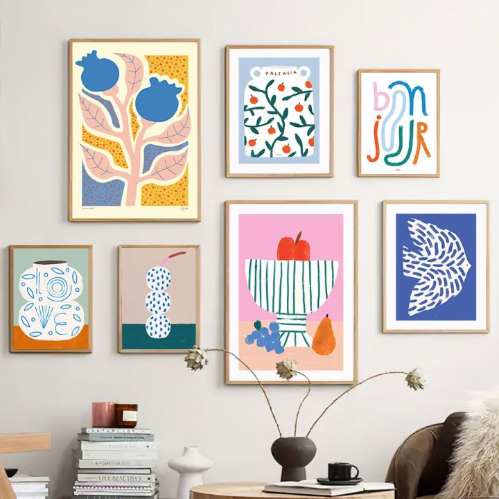 Fantasy Flower Garden Polka Dot Vase Seabird Wall Art Nordic PostersCanvas Painting And Prints Wall Pictures Living Room Decor