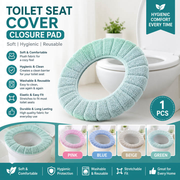 Toilet Seat Cover Closure Pad Washable 1 Pcs