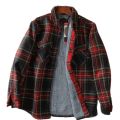 Men Fleece Shirt Jacket Plaid Winter Thermal Lined Flannel Shirt Jacket Soft Warm Outdoor Sports Shirts Male Casual Jackets.