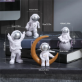 4 Pcs Astronaut Figure Statue Figurine Spaceman Sculpture Educational Toy Desktop Home Decoration Astronaut Model Blue.