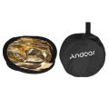 Andoer 24" 60cm Portable Collapsible Disc Light Reflector Photography Reflector Gold and Silver 2-in-1 for Portrait Photography Live Streaming-color1. 