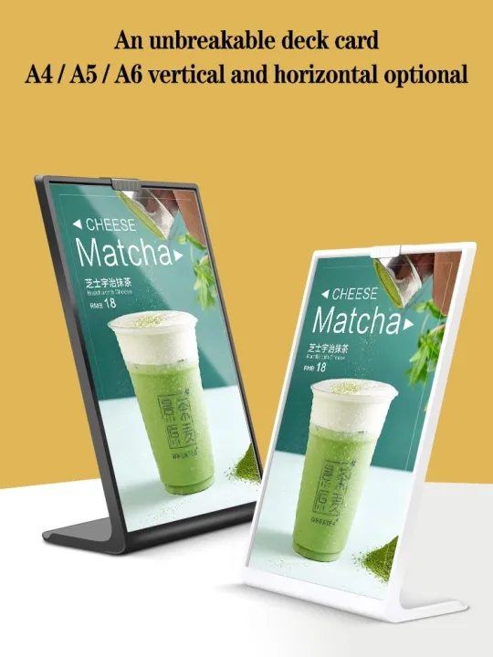 Table Display Card Acrylic Panel Menu Display Stand A4L-Shaped Vertical Table Card Table ...