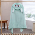 Coral velvet cape cartoon kids hooded bath towel baby bath swim can wear absorbent cape cartoon hooded bucket.