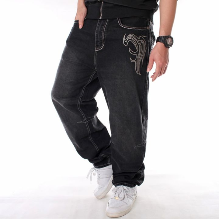 Nanaco%20Man%20Loose%20Baggy%20Jeans%20Hiphop%20Skateboard%20Denim%20Pants%20Street%20Dance%20Hip%20Hop%20Rap%20Male%20Black%20Trouses%20Chinese%20Size%2030-46%20-%20Image%203