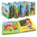 Yfashion 1pc Baby Early Learning Soft Cloth Books Creative Squeak Crinkle Book Puzzle oys ifts for Kids Style:an. 