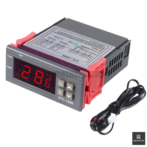 STC-1000 Digital Temperature Controller | AC 220V Thermostat with NTC Sensor Probe | Heating & Cooling Incubator Controller