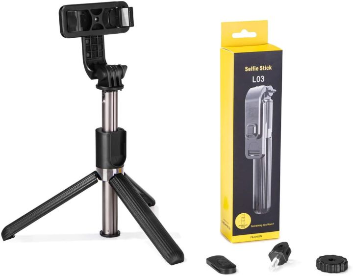 L03%20Bluetooth%204.0%20Wireless%20Aluminum%20Alloy%20Selfie%20Stick%20Tripod%20Foldable%20Monopods%20for%20Gopro%20SmartPhones%20Camera%20-%20Image%203