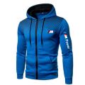 Men's Casual Hooded Sweatshirt BMW Printed Zipper Sweatshirt Large Size Brand Sportswear High Quality Casual Sportswear New. 