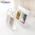 Double-sided Photo Display Stand Compact Acrylic Flip-up Mini Photo Album Showcase Memories with 34/68 Pockets Perfect Tabletop Picture Display Stand Photo Display Stand.