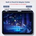 EVO Crystal Folio Case for iPad (A16) 11th/10th Generation (2025/2022) [Auto Sleep/Wake Cover] [Pencil Holder] [Soft Flexible Case] Rugged Series for Apple iPad 10th/11th Gen Multi Folding Style Transparent Back Cover. 