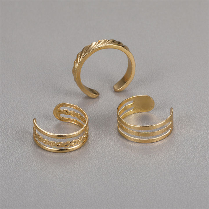 %E3%80%90HOT%E3%80%91%203PCS%20Fashion%20Ins%20Open%20Toe%20Rings%20For%20Women%20Adjustable%20Simple%20Minimal%20Hollow%20Summer%20Beach%20Smooth%20Feet%20Ring%20Jewelry%20On%20Foot%20Luolong%20-%20Image%202