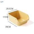 Semi Enclosed Cat Bedpan Cat Litter Container Cat Toilet Sand Box yellow.
