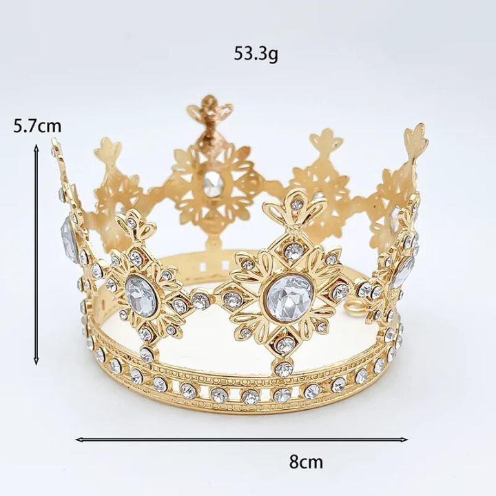 Fashion%20Simple%20Pearl%20Rhinestone%20Small%20Round%20Crown%20Headdress%20Birthday%20Cake%20Decoration%20Children's%20Sweet%20And%20Cute%20Hair%20Accessories%20-%20Image%203