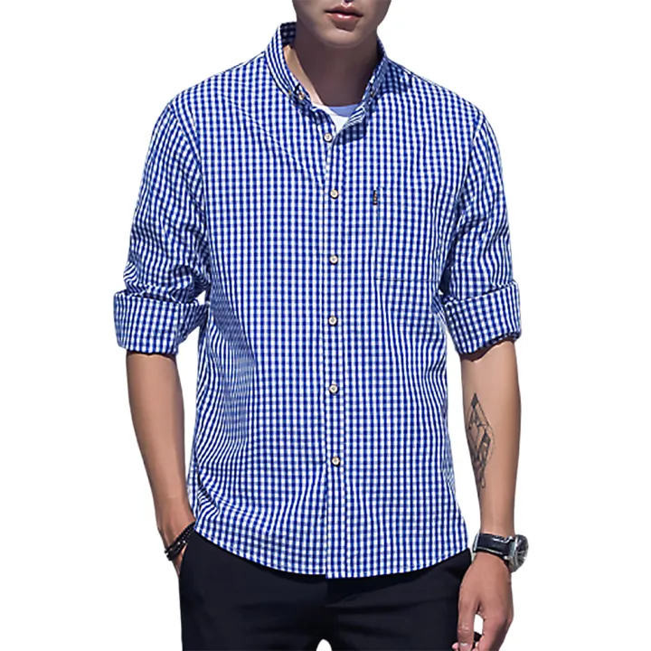 Yfashion%20Men%20Soft%20Cotton%20on%20Shirt%20Long%20Sleeve%20Plaid%20Pattern%20Casual%20Shirt%20-%20Image%205