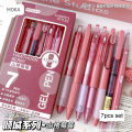 7pcs Kawaii Pens Quick-Drying Ink Japanese Stationery Pen Set Aesthetic Stationery School Supplies Ballpoint Pen Back To School. 