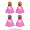 4pcs LED Lighting Badminton Birdies Glow in The Dark Night Nylon Shuttlecock L43E. 