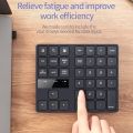 2.4G Wireless Numeric Keyboard Portable 35 Keys Financial Accounting Office Keyboard Built-in Rechargeable Battery Black-black. 