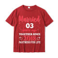 Together Since 2018 3 Years Ago Matching Couple Anniversary T-Shirt Camisas New Coming Men Tshirts Cotton Tops T Shirt Summer.