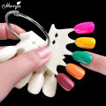 Monja 10Pcs Nail Art Natural Clear False Nail UV Gel Painting Practice Board Crown Color Display Plate Manicure Tool. 