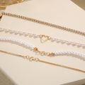 New 2024 Peach Heart Pearl Bracelets Set for Women Multilayer Accessories.